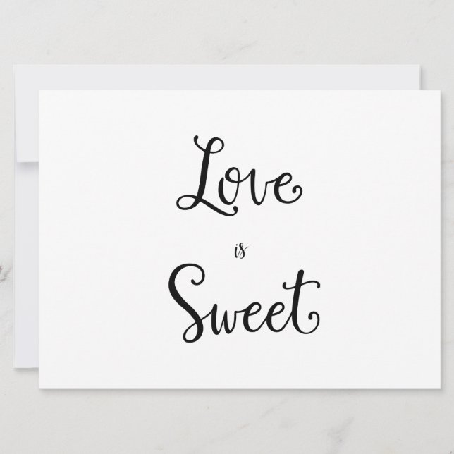 Caligrafía | Letrero de boda "El amor es dulce" (Anverso)
