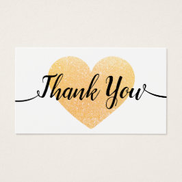 Caligrafía manuscrita del corazón dorado Gracias