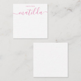 Caligrafía manuscrita moderna Nota rosa simple C