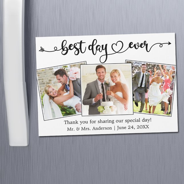 Caligrafía Mejor Día del Corazón Gracias Magnet Ca (Customize to change your personalized text size or text style.)