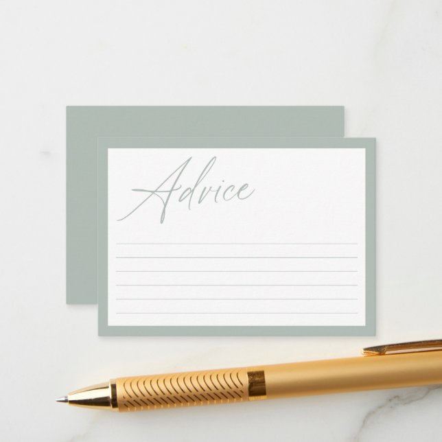 Caligrafía mínima moderna | Consejo de Baby Shower (Anverso/Reverso In Situ)