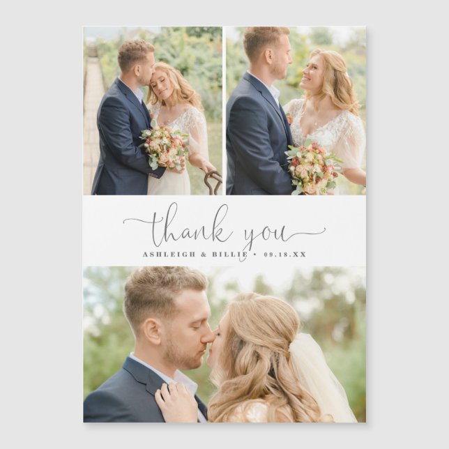 Caligrafía minimalista 3 Collage de fotos Gracias (Anverso)