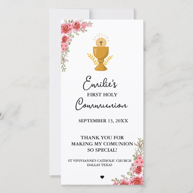 Caligrafía minimalista Primera Comunión oración (Anverso)