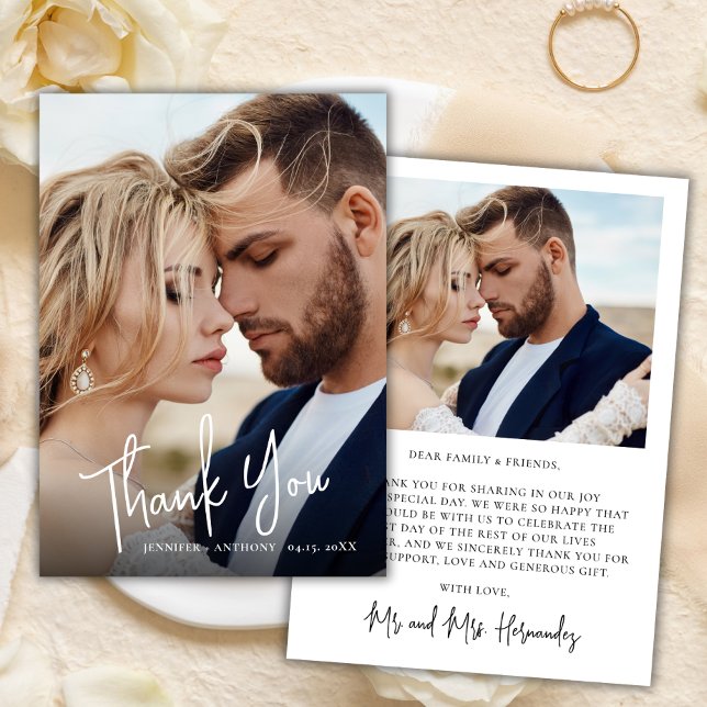 Caligrafía moderna 2 Tarjeta de agradecimiento al  (Subido por el creador)