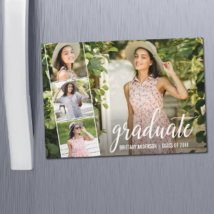 Caligrafía moderna 4 Tarjeta de imán de graduación