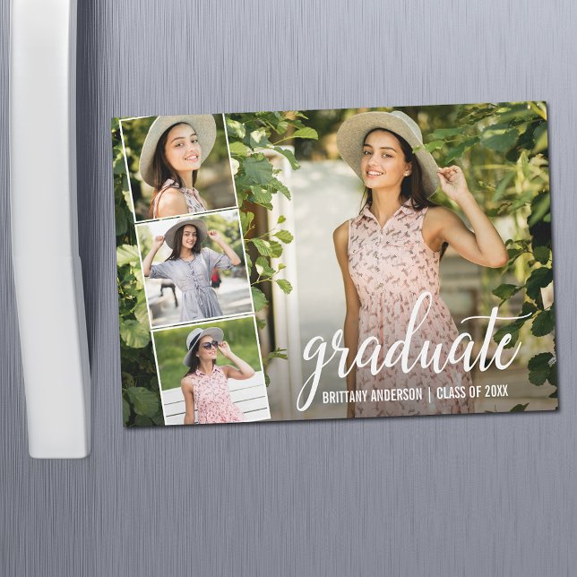 Caligrafía moderna 4 Tarjeta de imán de graduación (Subido por el creador)