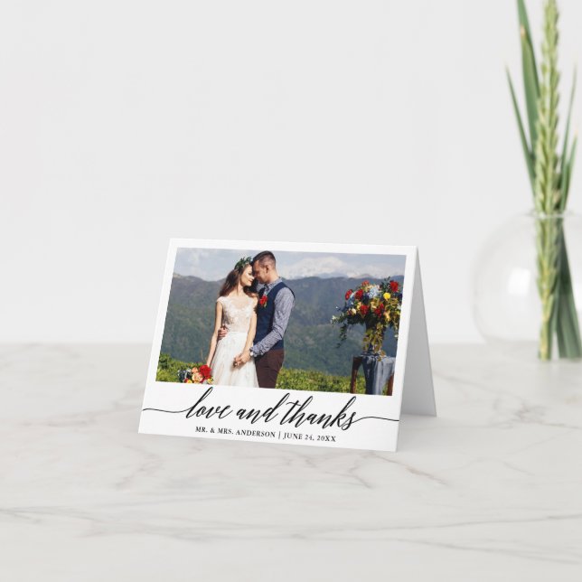 Caligrafía moderna Amor Gracias Nota Boda (Anverso)