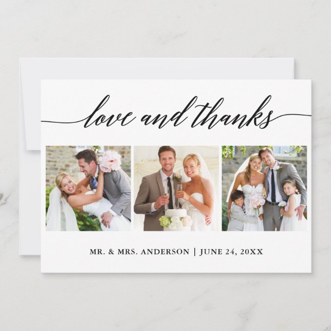 Caligrafía moderna Amor y agradecimiento Boda 3 Fo (Anverso)