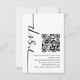 Caligrafía moderna Código QR Boda RSVP
