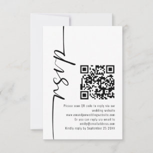 Caligrafía moderna Código QR Boda RSVP