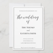 Caligrafía moderna e invitación a la boda fotográf