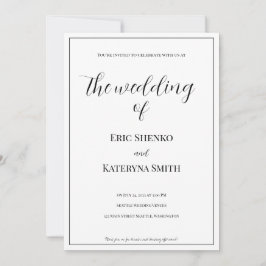Caligrafía moderna e invitación a la boda fotográf