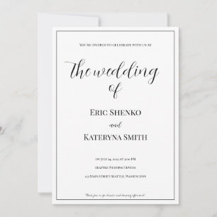 Caligrafía moderna e invitación a la boda fotográf