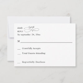 Caligrafía moderna en blanco y negro 3 no RSVP de