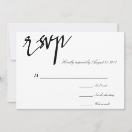 Caligrafía moderna en negro y blanco para RSVP de 
