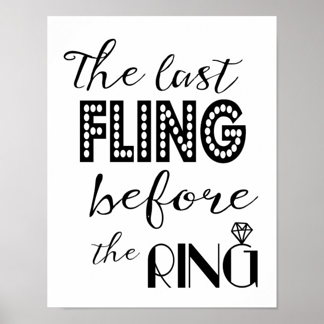 Caligrafía moderna Impresión estampada de Bachelor (Frente)