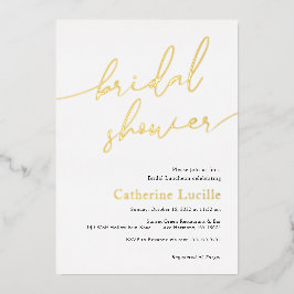 Caligrafía moderna Invitación a Relieve metalizado