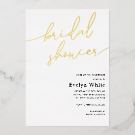 Caligrafía moderna Invitación a Relieve metalizado