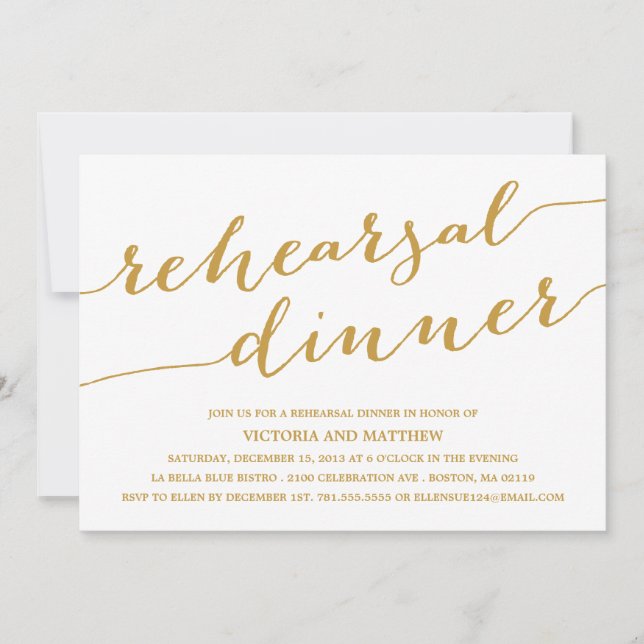 CALIGRAFÍA MODERNA | INVITACIÓN DE CENA REHEARSAL (Anverso)