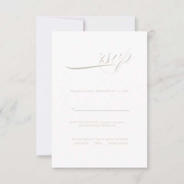 Caligrafía moderna Minimalismo RSVP (Anverso)