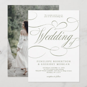Caligrafía moderna Minimalista Invitación de boda