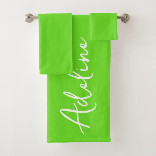 Caligrafía moderna Nombre personalizado verde eléc