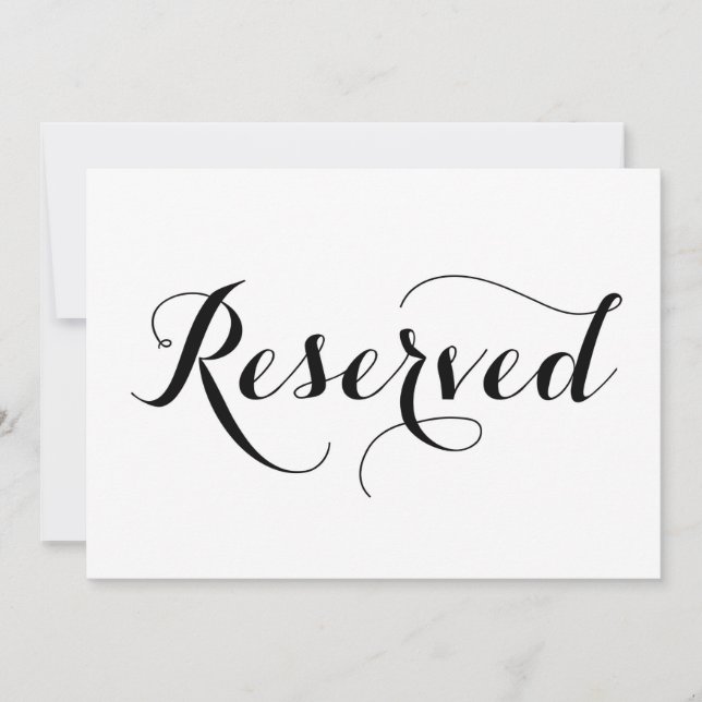 Caligrafía moderna | Tarjeta de señal de boda rese (Anverso)