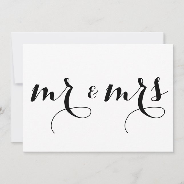 Caligrafía moderna | tarjeta de señaligen de boda  (Anverso)