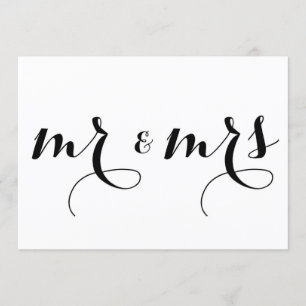 Caligrafía moderna   tarjeta de señaligen de boda 