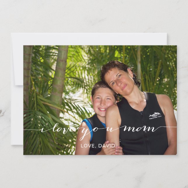 Caligrafía moderna tarjeta fotográfica del Día de  (Anverso)