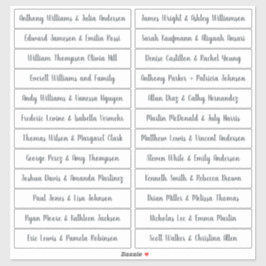 Caligrafía Nombres de invitados Etiquetas blancas