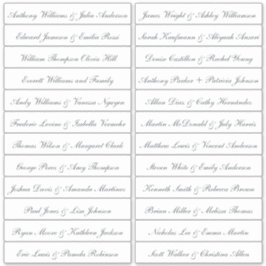 Caligrafía Nombres de invitados Etiquetas transpar