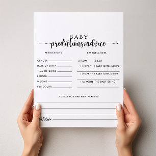 Caligrafía Predicciones para bebés y tarjetas de c
