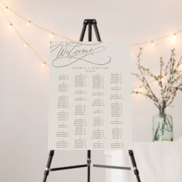 Caligrafía romántica de oro | Gráfico de asientos 
