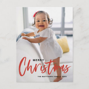 Caligrafía Rustica Moderna Feliz Navidad Roja