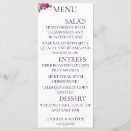 Caligrafía rústica Tarjetas de menú de bodas elega