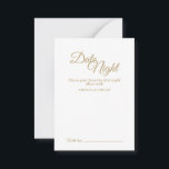 Caligrafía simple de oro Tarjeta de consejo noctur<br><div class="desc">Esta carta de consejos nocturnos de oro simple aporta un elegante toque de lujo pero moderno a un boda minimalista y más tradicional o formal. La caligrafía casual permite un ambiente antiguo, mientras que el elegante diseño neutro se puede combinar con cualquier aspecto único de la celebración de tu matrimonio....</div>
