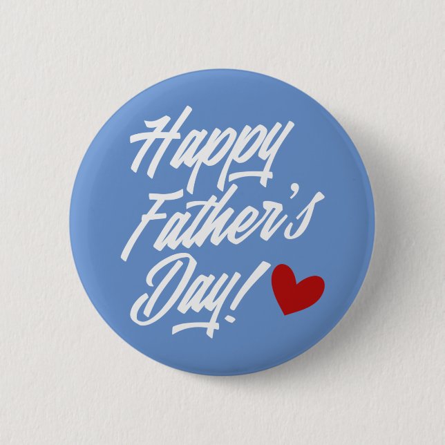 Caligrafía simple del Día del Padre Feliz | Botón  (Anverso)