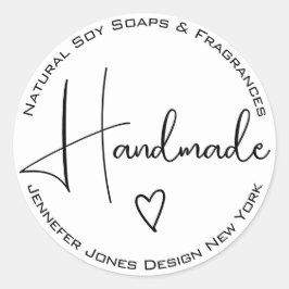 Caligrafía simple Etiquetas hechas a mano en blanc