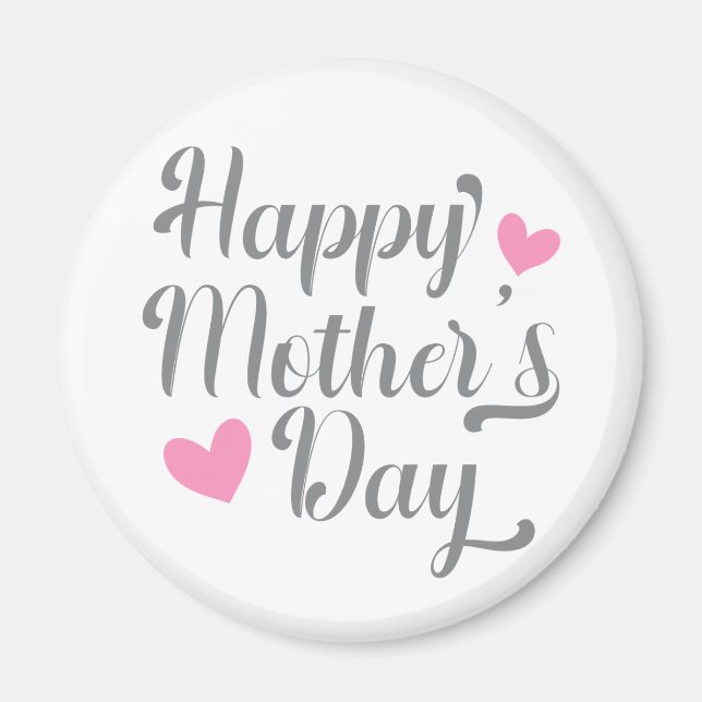 Caligrafía simple feliz del día de la madre | Imán (Frente)