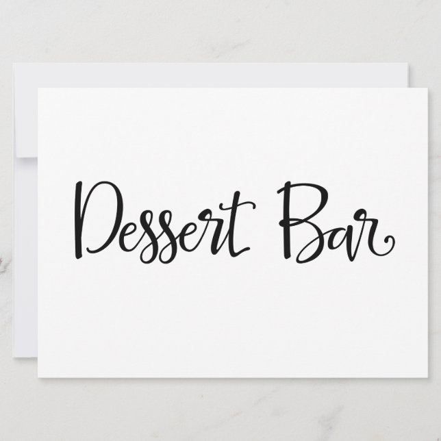 Caligrafía simple | Rótulo de recepción "Dessert B (Anverso)
