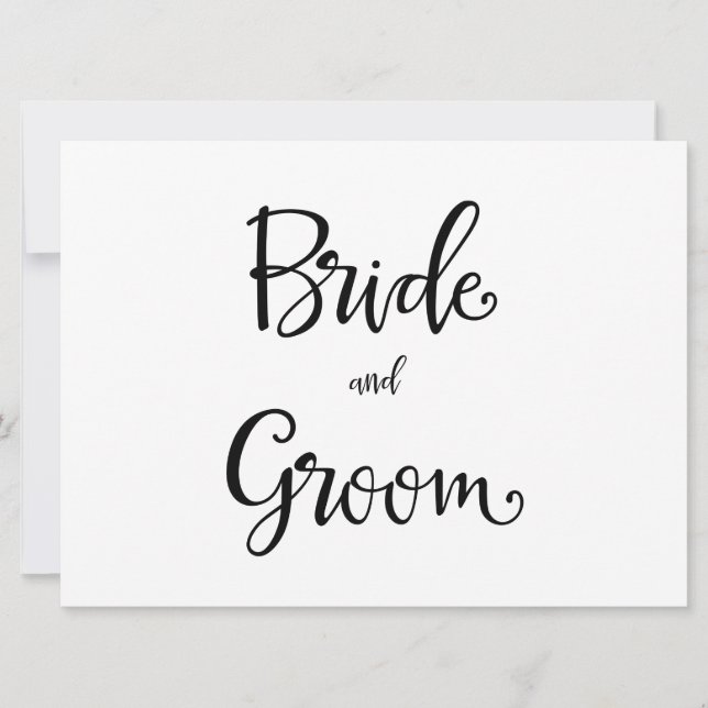Caligrafía simple | Señal de boda de novia y de Gr (Anverso)