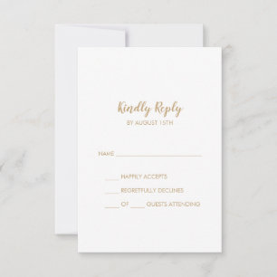 Caligrafía simple Tarjeta RSVP de boda simple de o