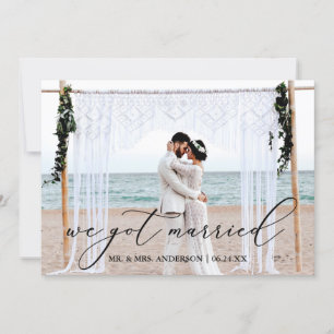 Caligrafía: tarjeta de Boda fotográfico casada
