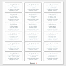 Caligrafía verde azulada 18 etiquetas de dirección