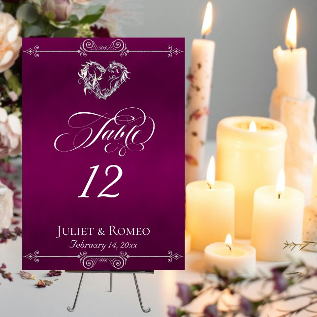 Caligrafía y Corazón de Plata - Número de Mesa Cir (Subido por el creador)