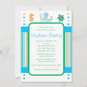 Calipso 5x7 Invitación a criaturas marinas