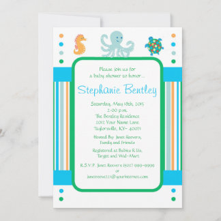 Calipso 5x7 Invitación a criaturas marinas