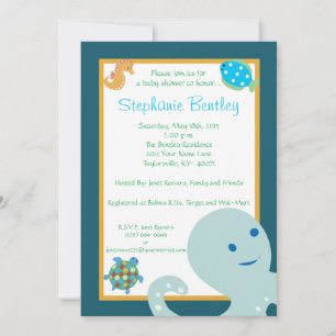 Calipso 5x7 Invitación a criaturas marinas