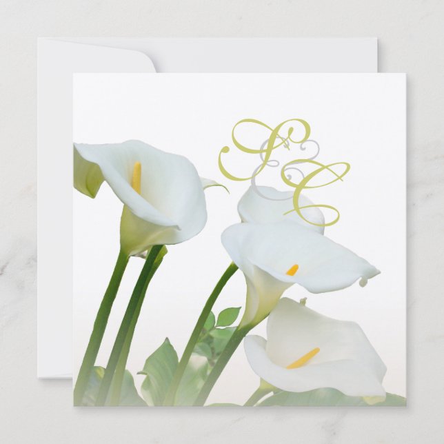 Calla lilies, invitaciones de boda (Anverso)